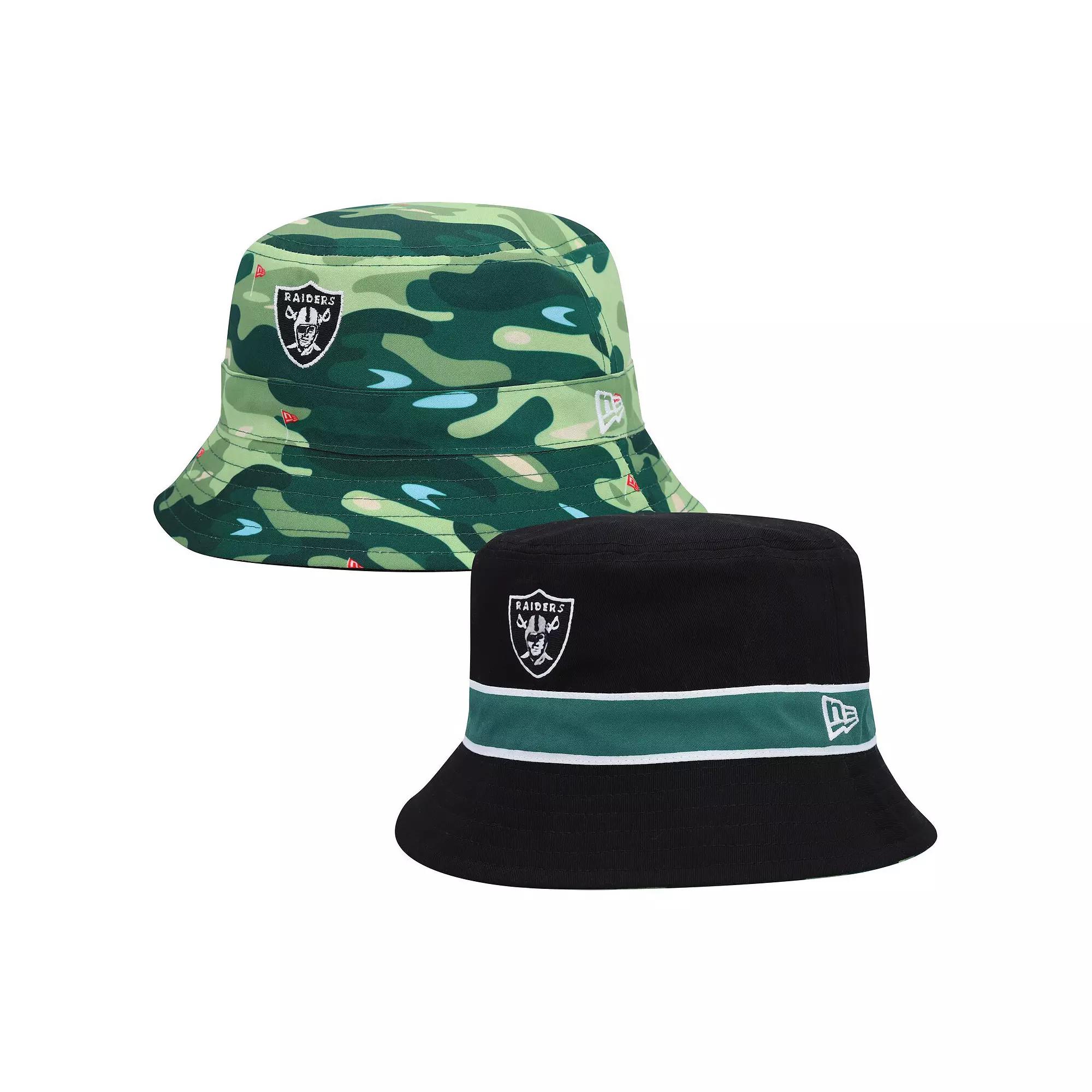 Mens New Era Black Las Vegas Raiders Reversible Bucket Hat Product Image