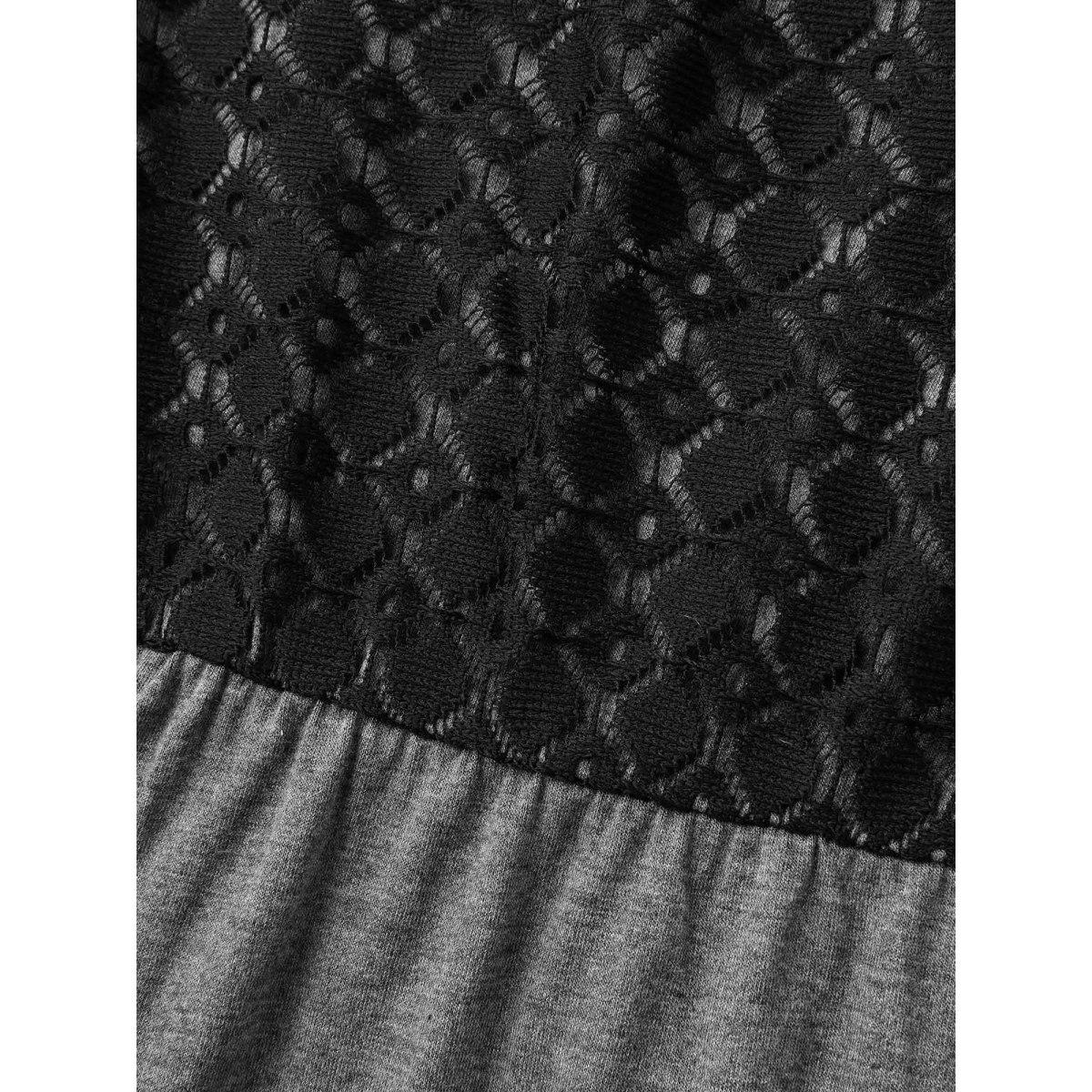 Plus Size Plain Weave One-Shoulder Knit Midi Dress DarkGray Women Casual Texture Asymmetrical Neck Short sleeve Curvy BloomChic 22-24/3X Product Image