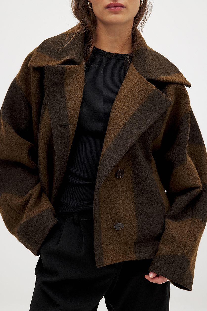 Wool Blend Raglan Sleeve Jacket Product Image