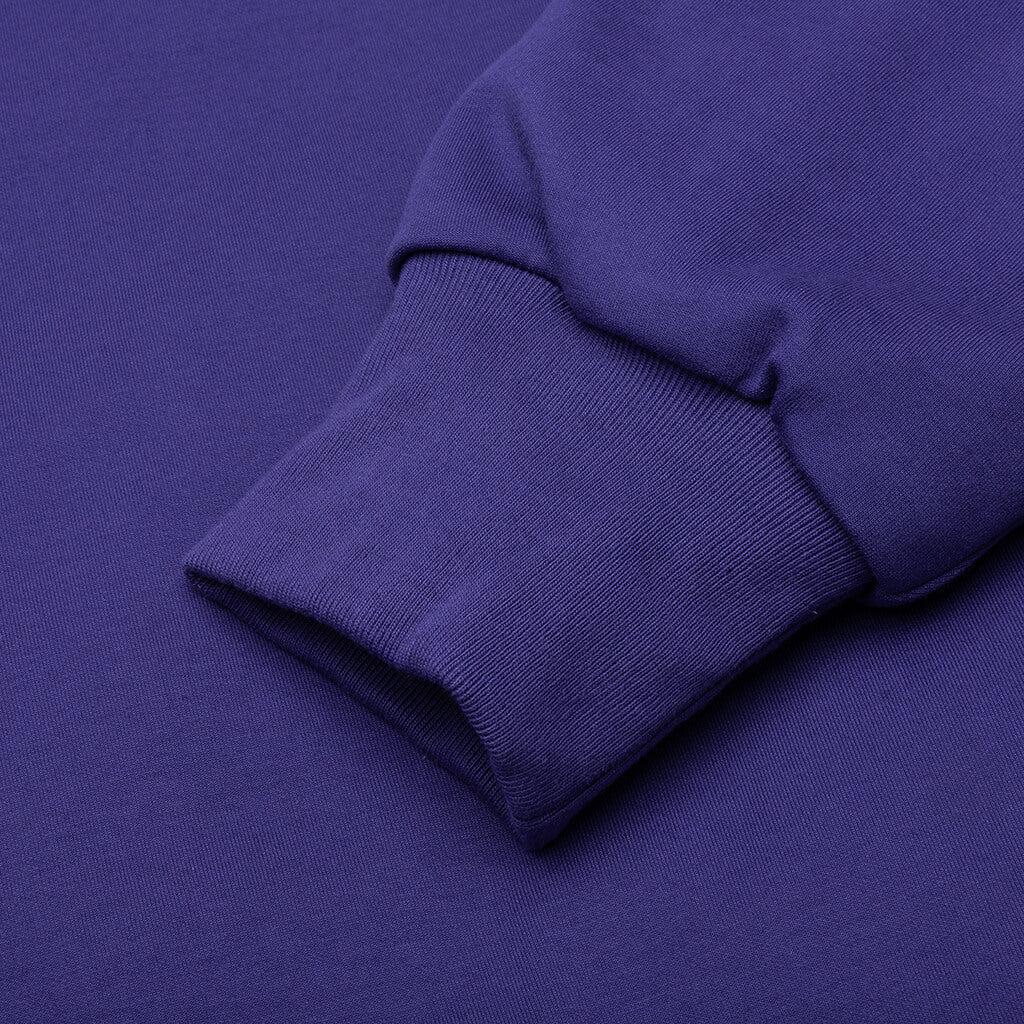 College Puffy Relaxed Fit Pullover Hoodie - Blue Male Product Image