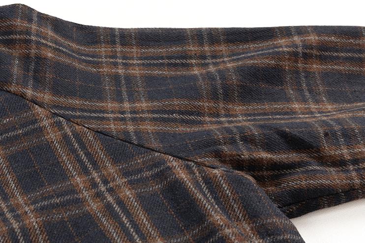 RT No. 3284 CORDUROY COLLAR PLAID COAT JK Product Image