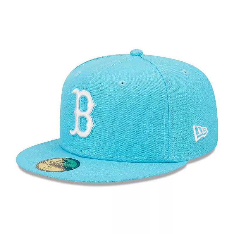 Men's New Era Blue Boston Red Sox Vice Highlighter Logo 59FIFTY Fitted Hat, Size: 7 3/4 Product Image