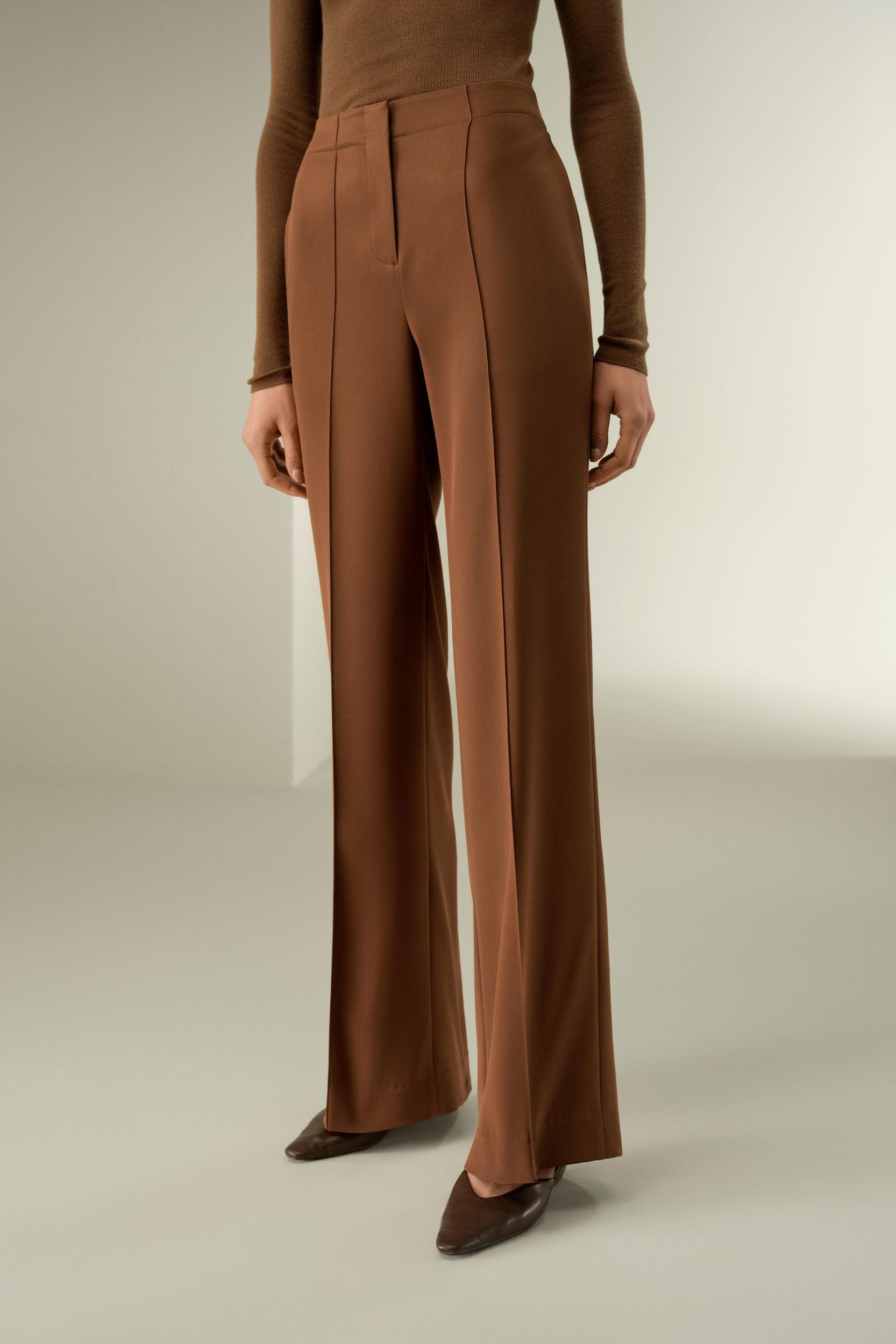 LILYSILK Silk Wide Leg Trousers - Women - Midnight Blue Heavy Silk - Breathable Minimalist Trouser 12 Product Image