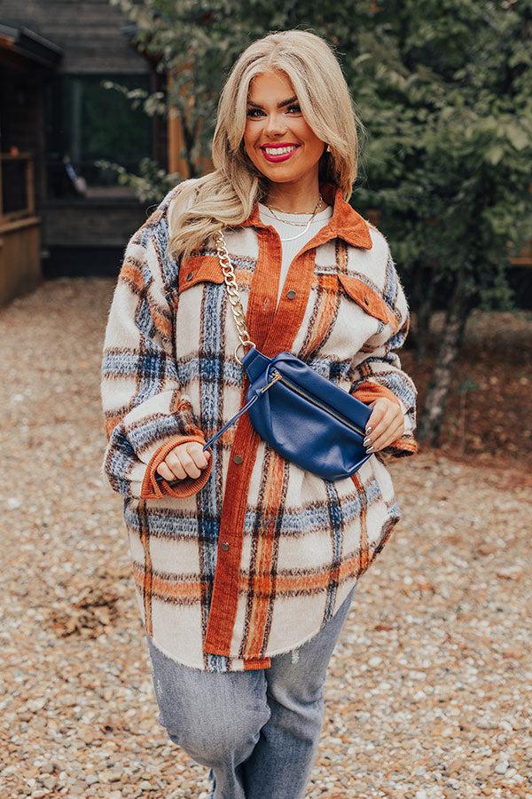 Modern Muse Faux Leather Fanny Pack In Blue Product Image