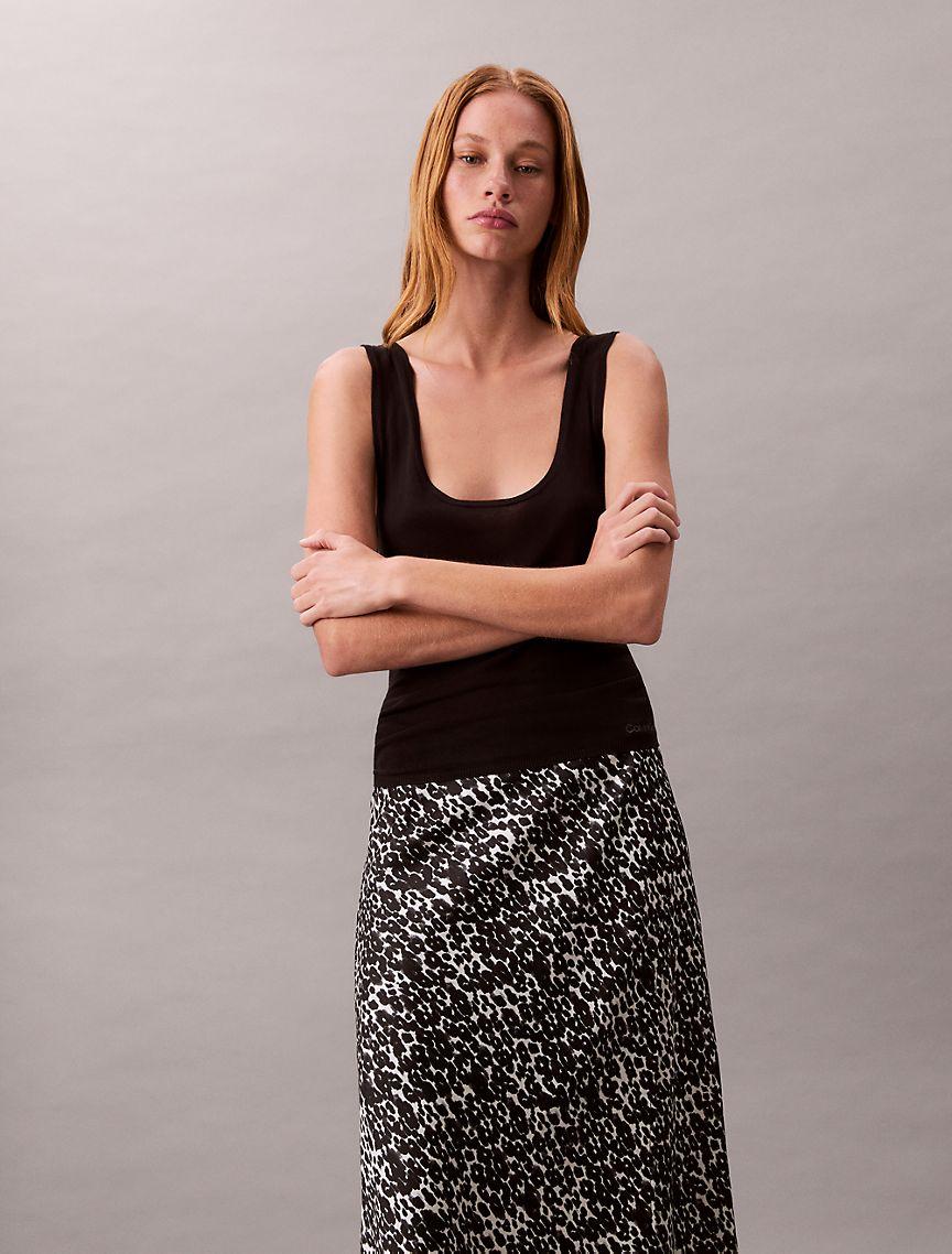 Printed Satin Midi Skirt  Product Image