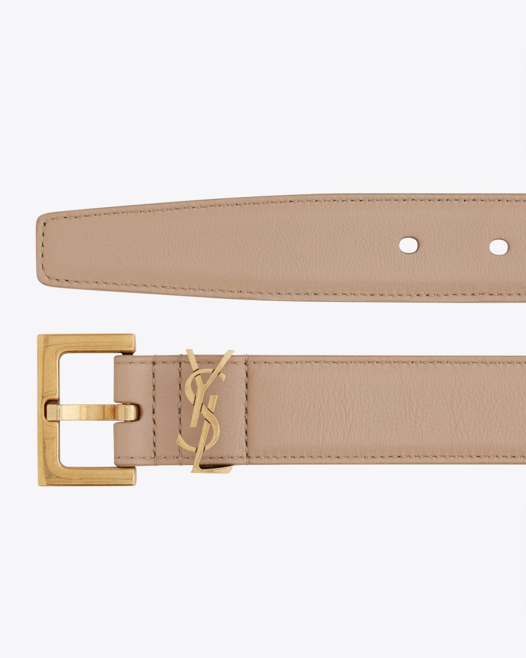 CASSANDRE THIN BELT WITH SQUARE BUCKLE IN BOX SAINT LAURENT LEATHER Product Image