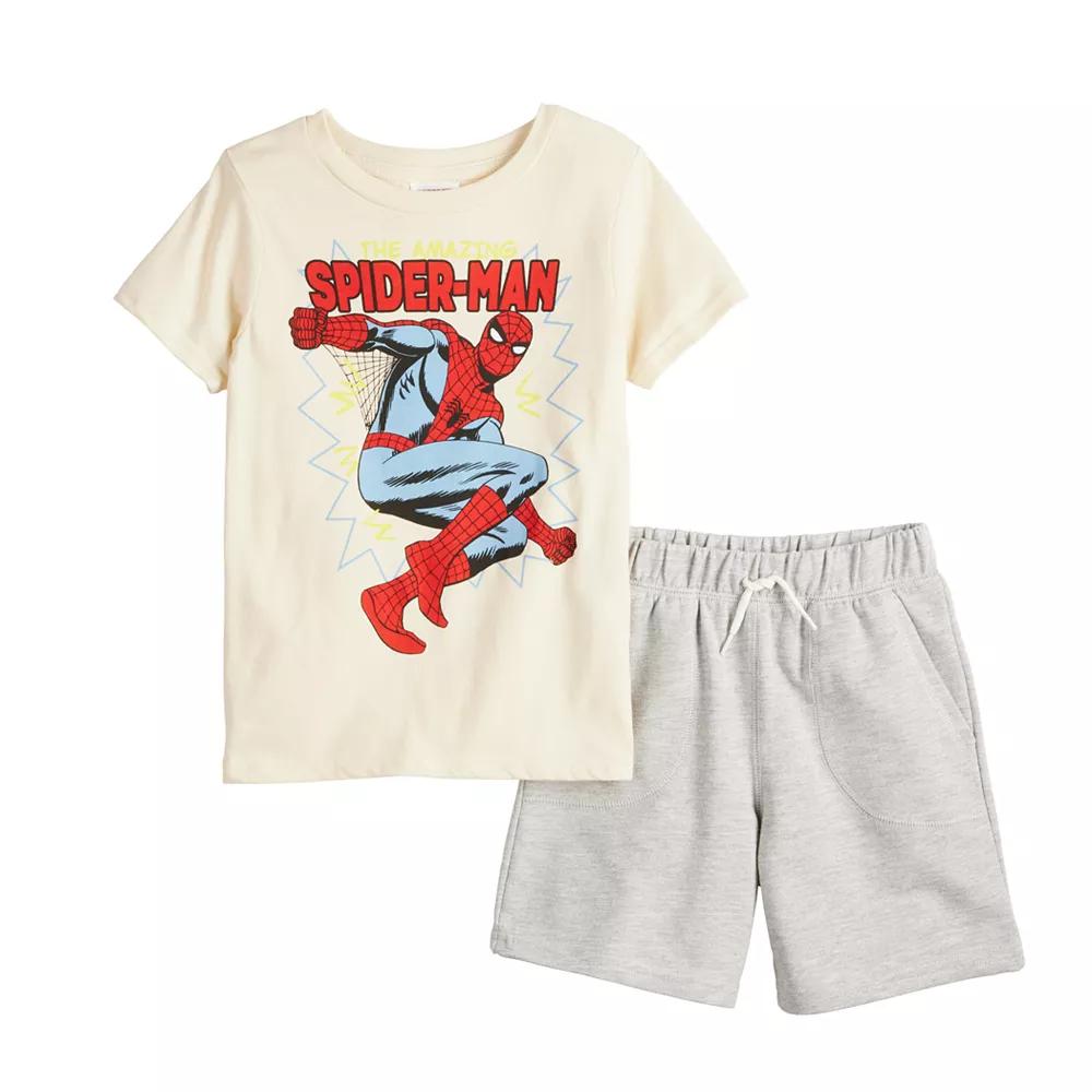Boys 4-8 Marvel Spider-Man Tee & Shorts Set, Boy's, Size: 7, Red Product Image