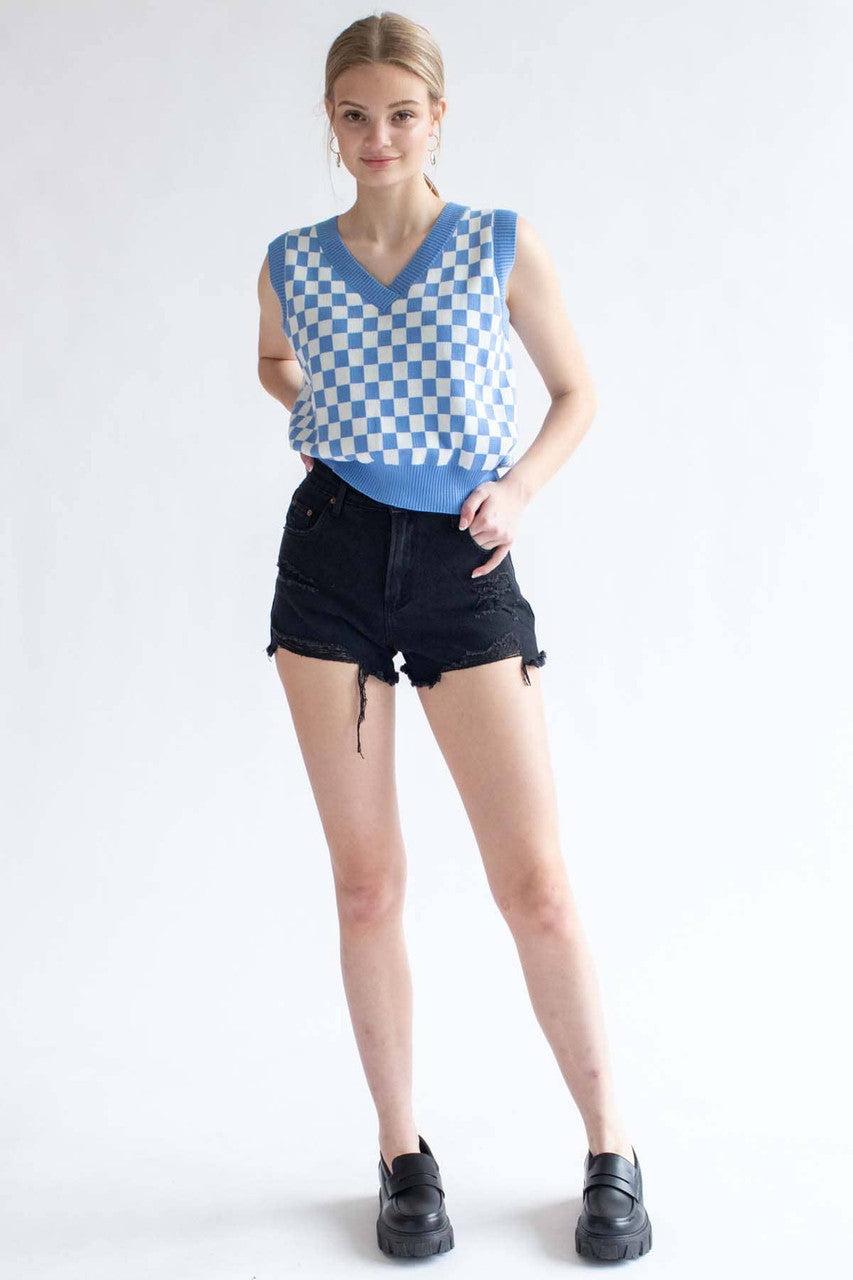 Black High Waisted Distressed Denim Shorts 2 Product Image
