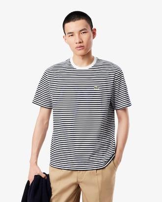 Men's Striped Heavy Cotton T-Shirt Product Image