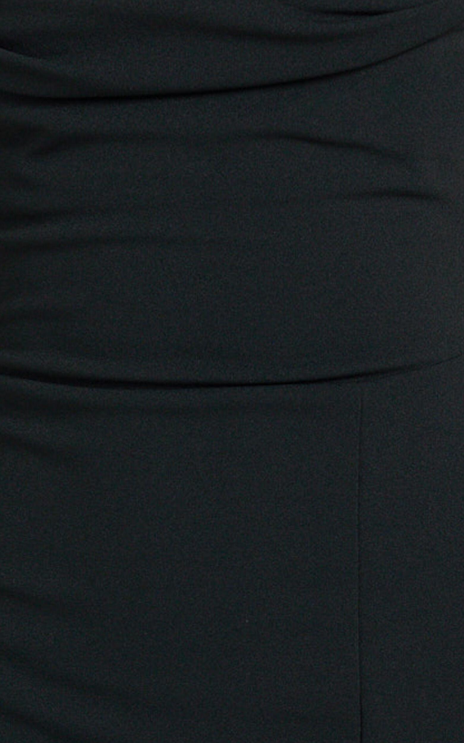 Donna Maxi Dress - Cowl Neck Column High Split Dress in Black Product Image