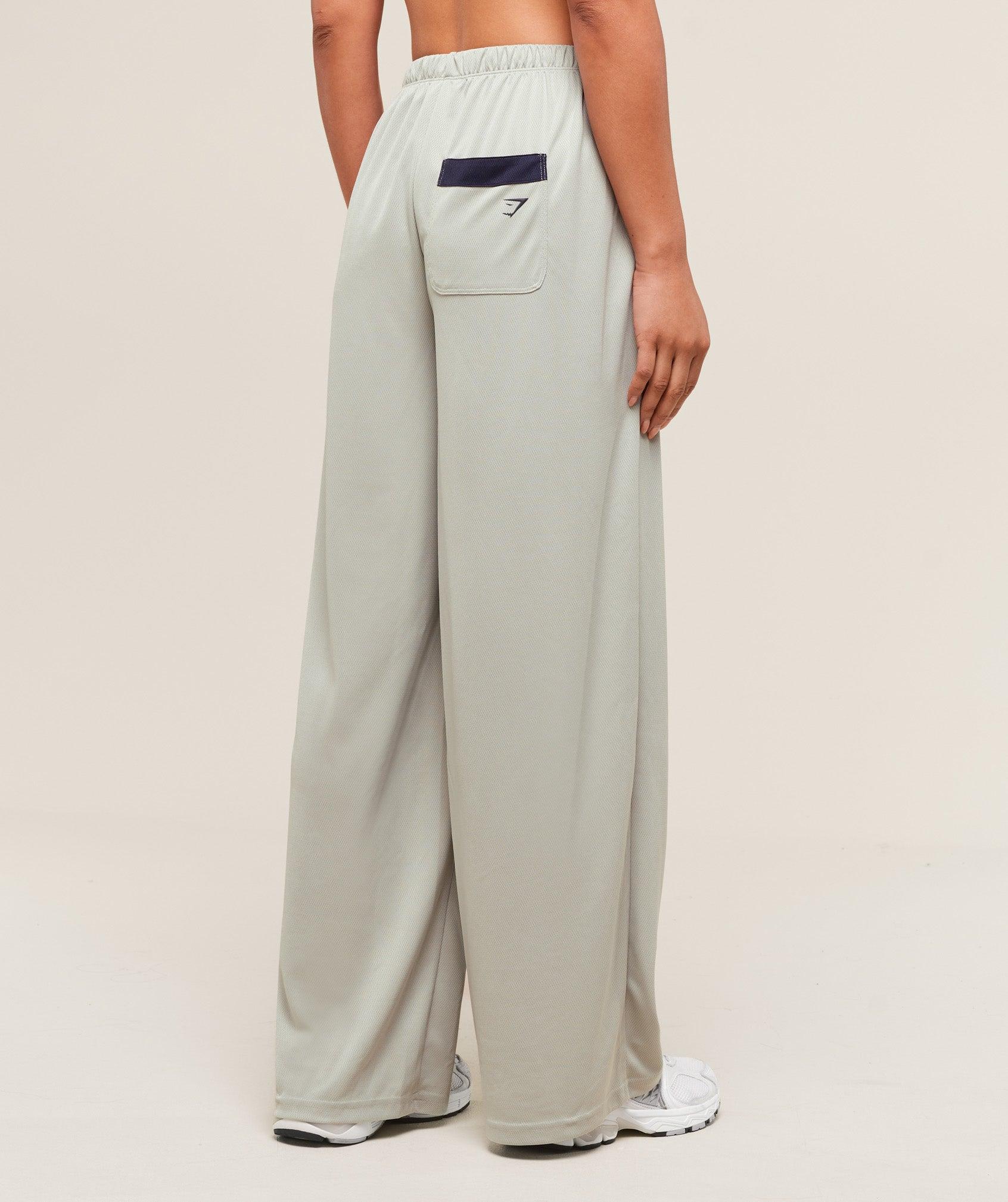 Gymshark Mesh Straight Leg Pants - Stone Grey/Heavy Blue Female Product Image