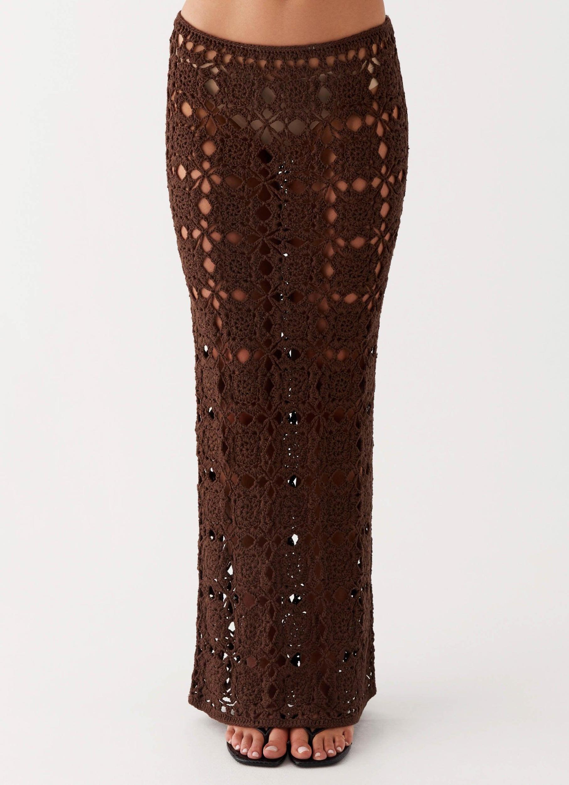 Sorrentino Crochet Maxi Skirt - Chocolate Product Image