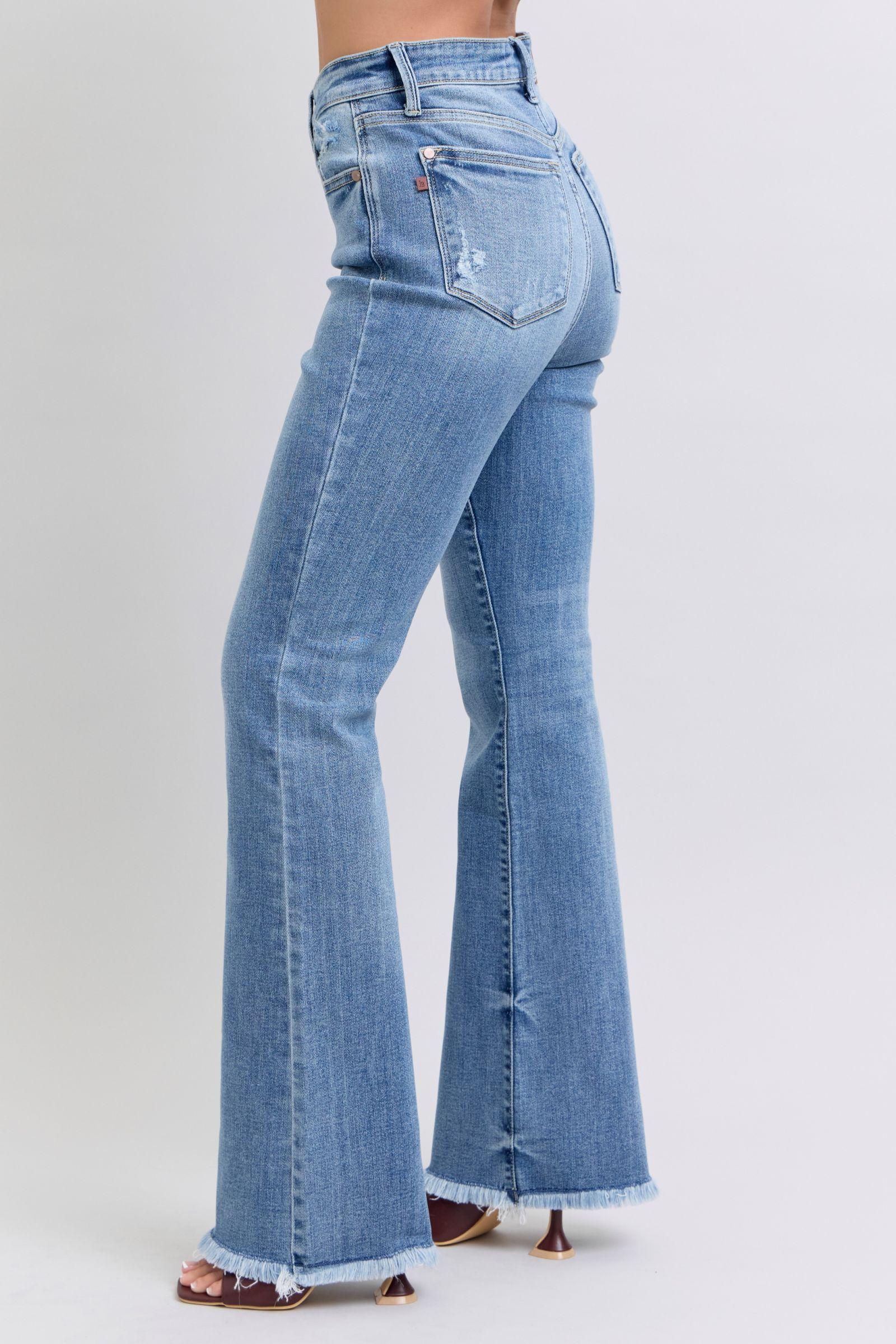 Kimberly Hi-Rise Raw Hem Bootcut Judy Blue Jeans - ONLINE EXCLUSIVE! Product Image