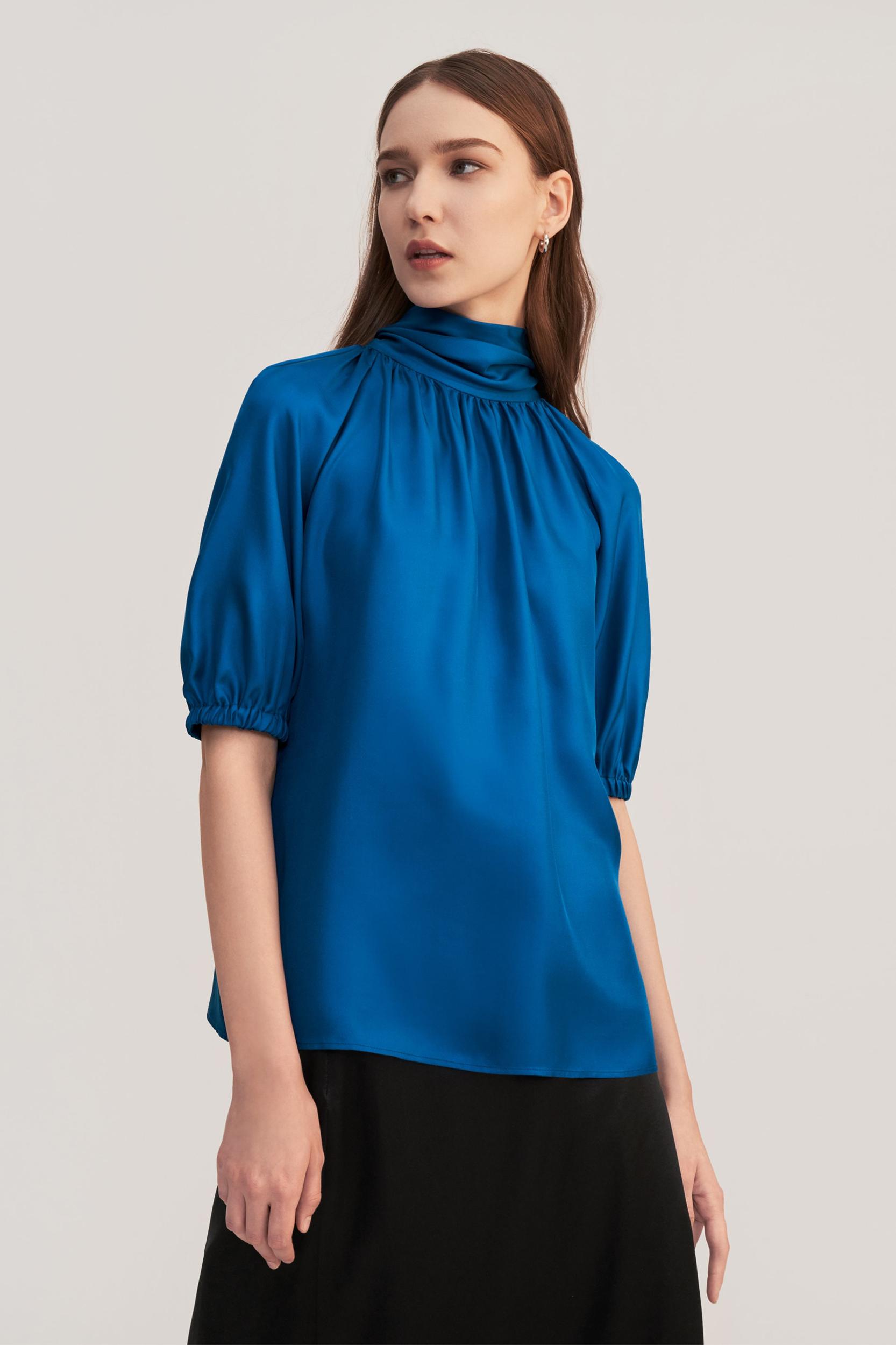 Women Ajuga Silk Twill Blouse Top Product Image
