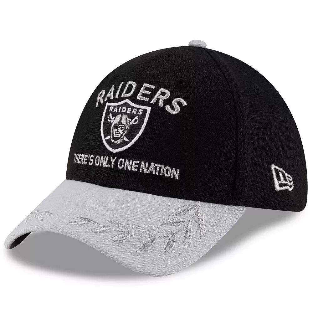 Men's New Era  Black/Silver Las Vegas Raiders 2025 NFL Draft 39THIRTY Flex Hat, Size: Large/XL, Lvr Black Product Image