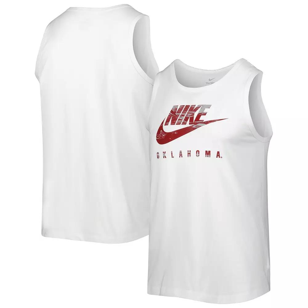 Men's Nike White Oklahoma Sooners Spring Break Futura Performance Tank Top, Size: Large Product Image