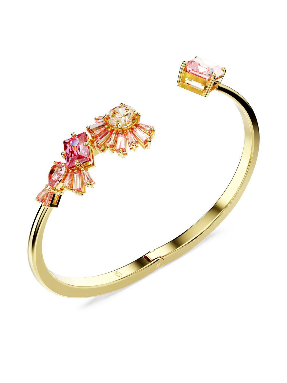 SWAROVSKI Gema Bangle Gold Shiny Pink In Silver Tone Product Image