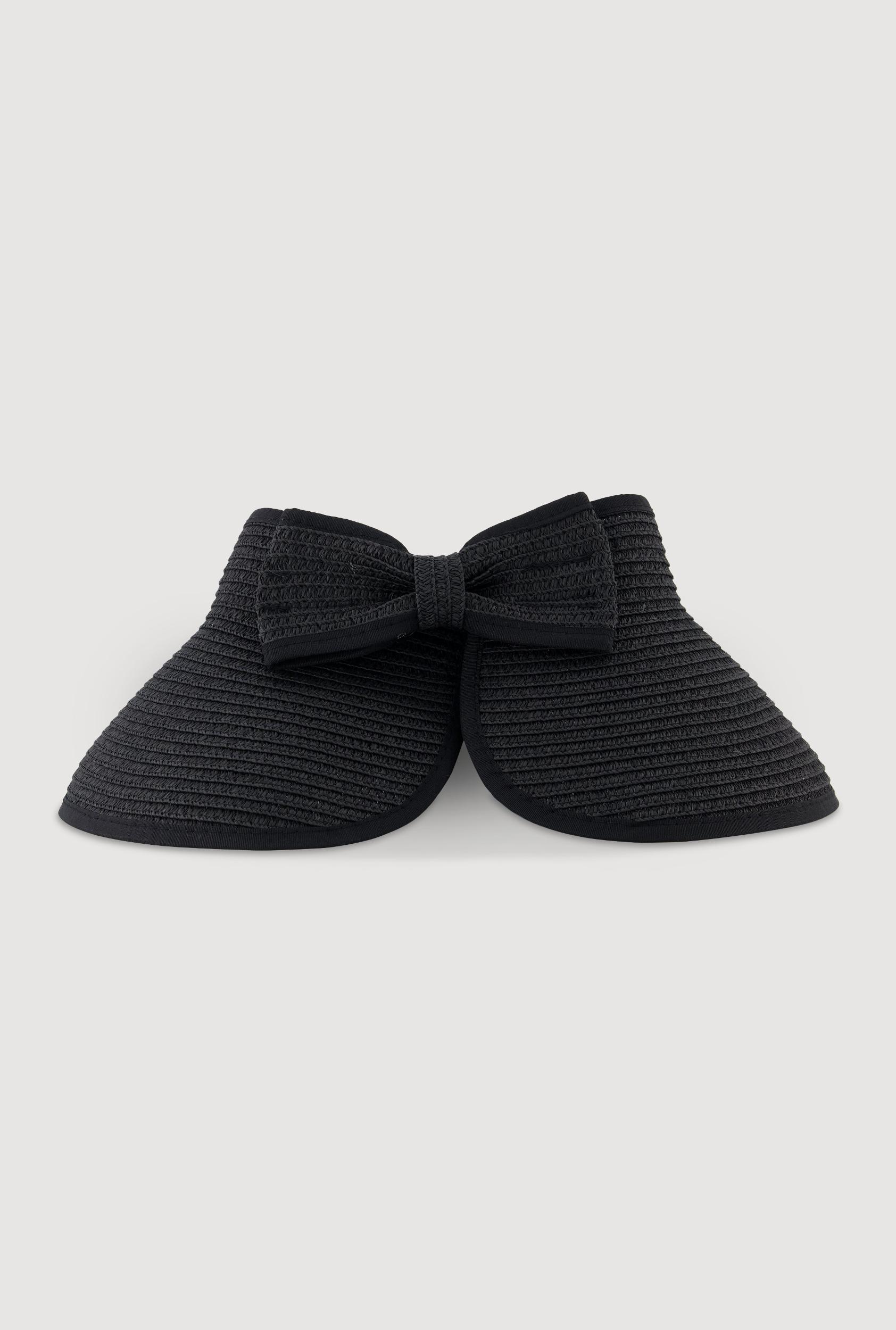 Roll Up Straw Visor with Bow Female Product Image