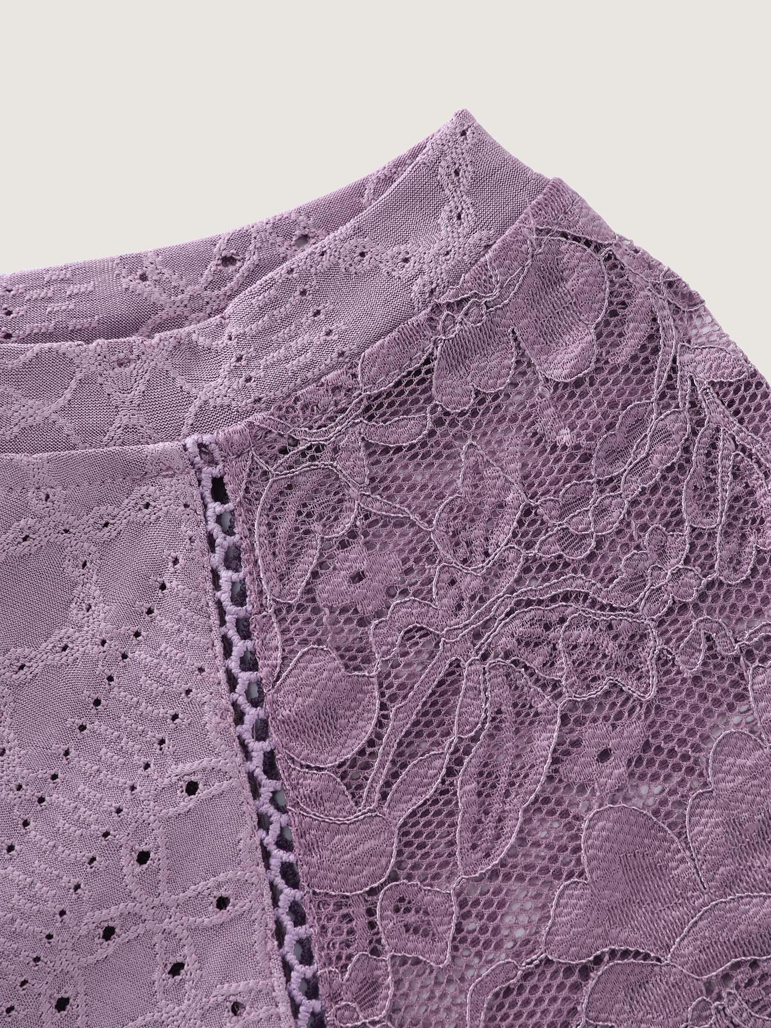 Lace Trim Back-Tie T-Shirt Female Product Image