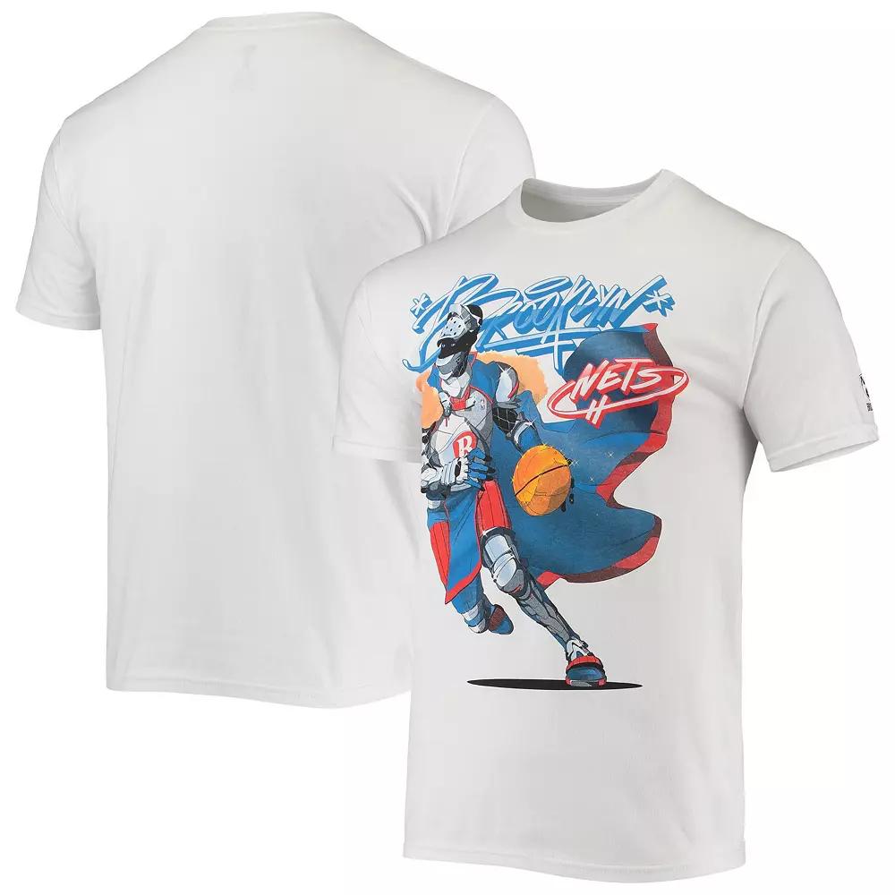 Men's NBA x McFlyy White Brooklyn Nets Identify Artist Series T-Shirt,  Product Image