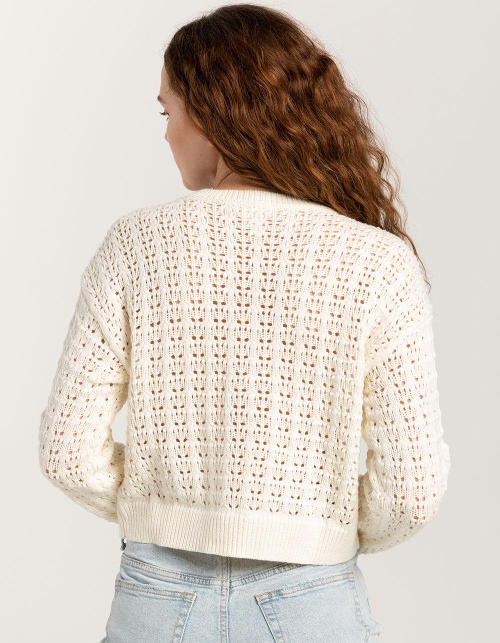 FULL TILT Open Weave Womens Sweater - TAN Product Image