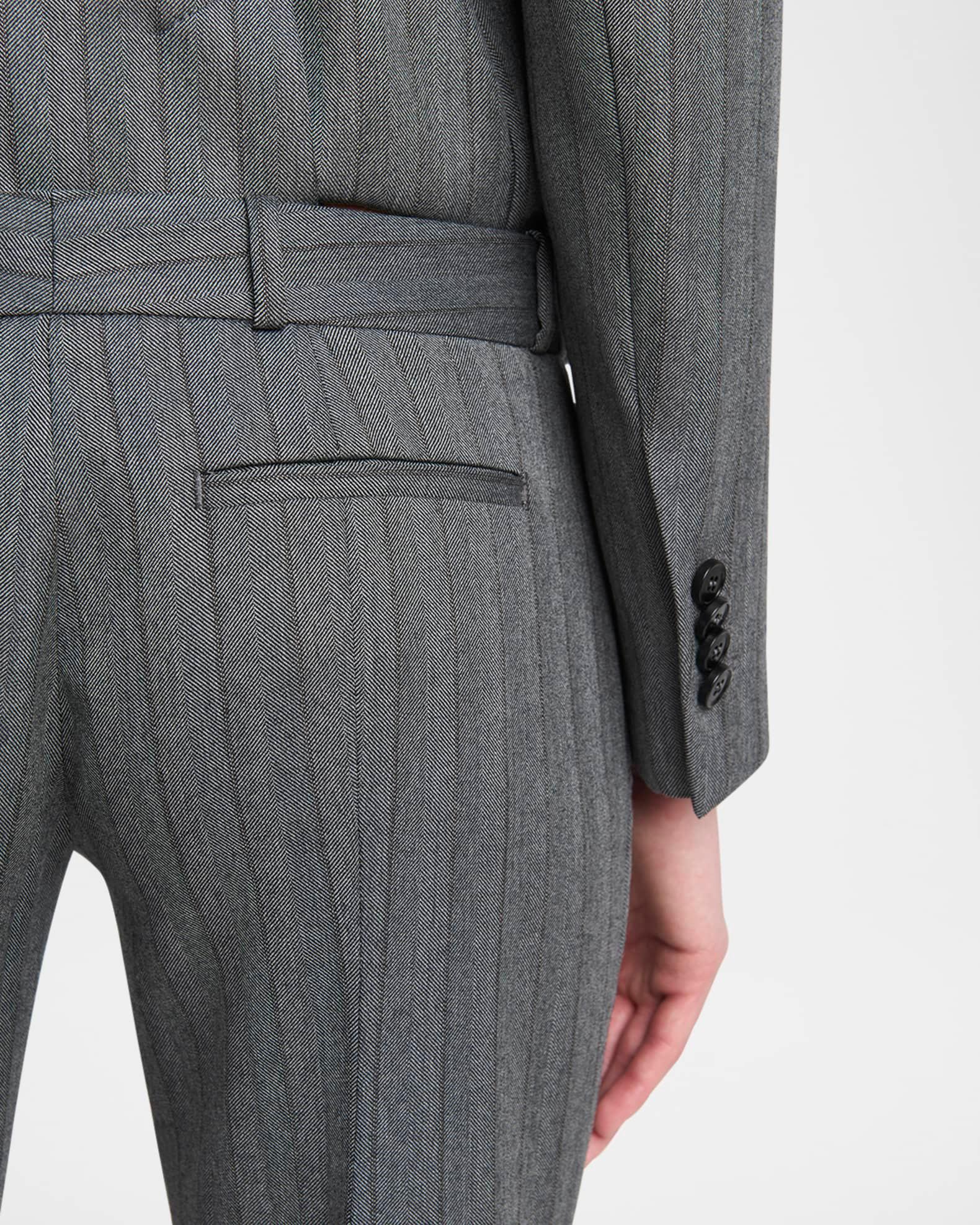 Herringbone Wool Flare Trousers Product Image