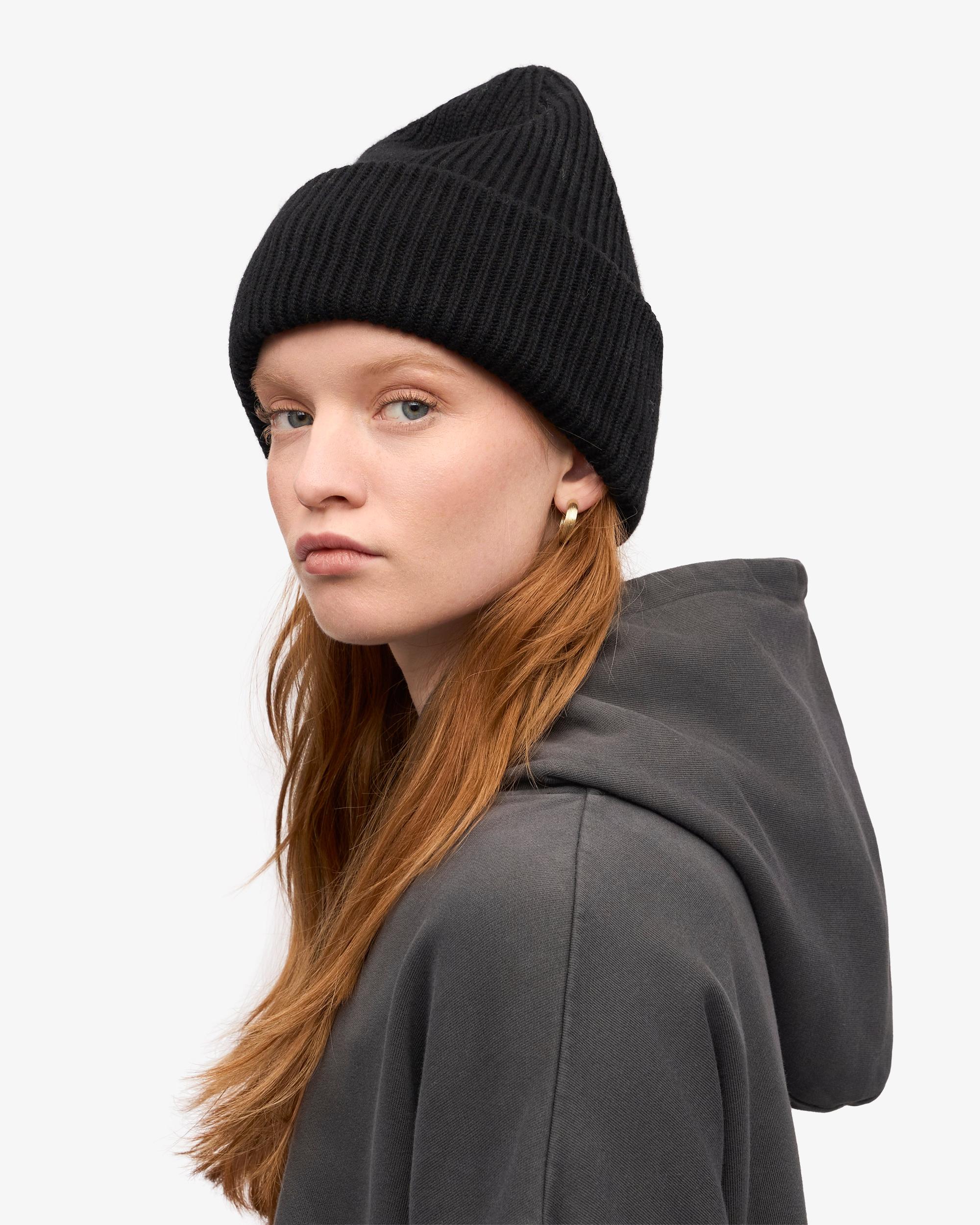 Merino Wool Hat - Deep Black Product Image