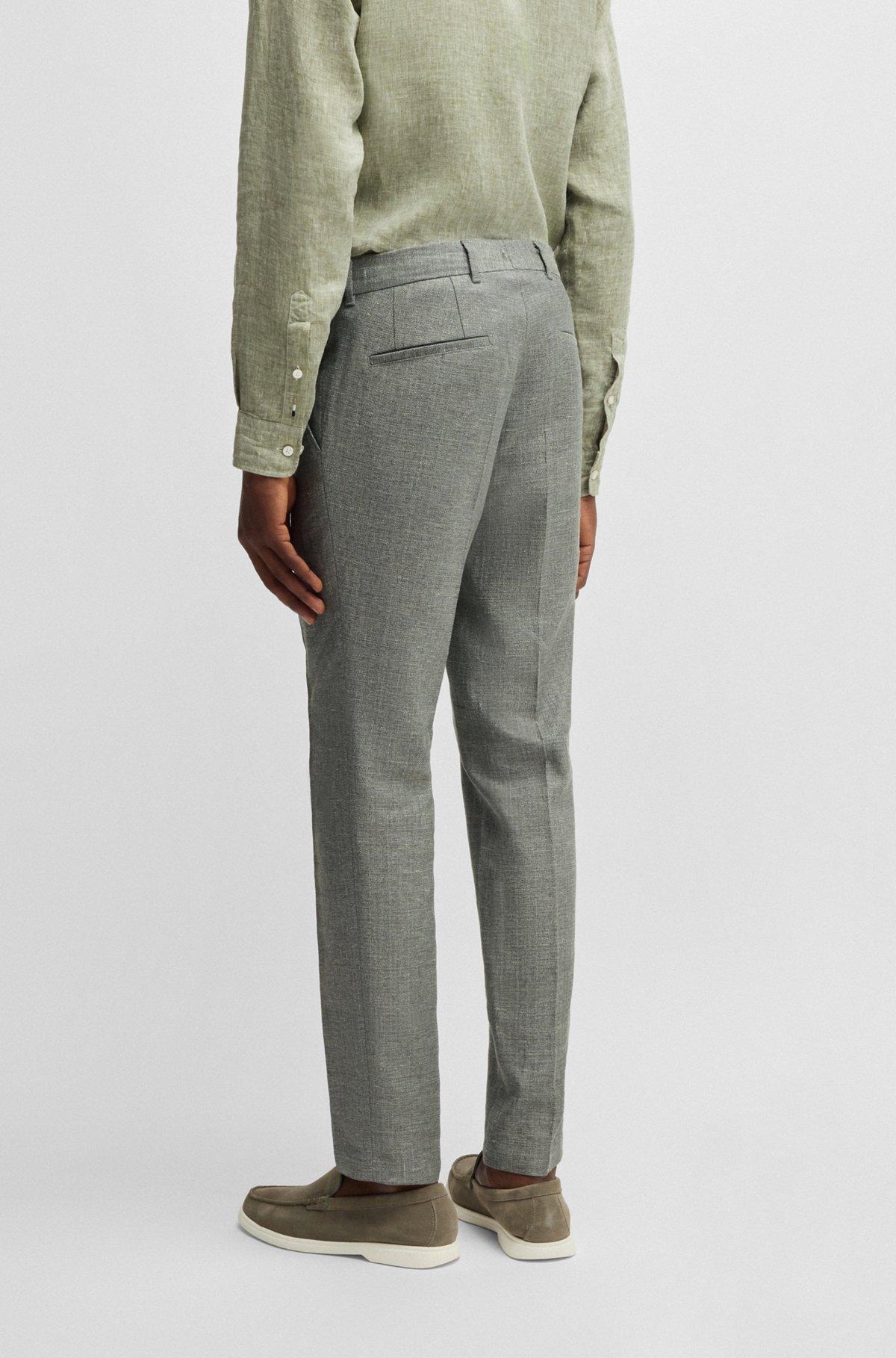 Formal trousers in micro-patterned stretch fabric Product Image