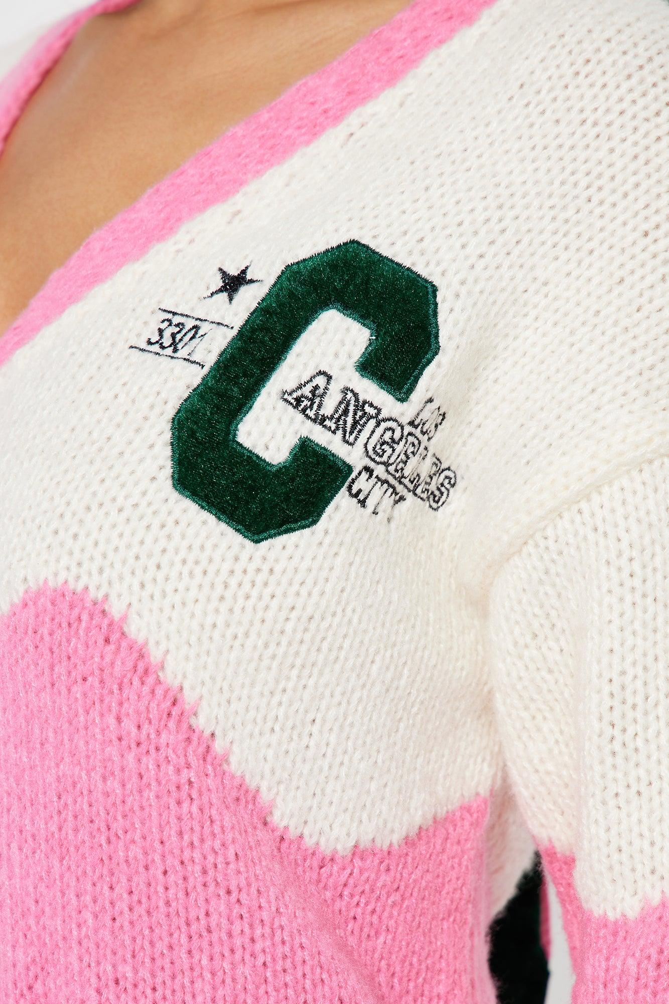 Varsity Sweatshirt Mini Dress - Pink Product Image