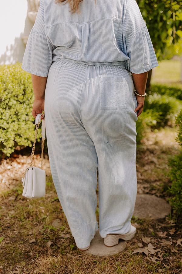 Coastal Dreams High Waist Chambray Pants Curves Product Image