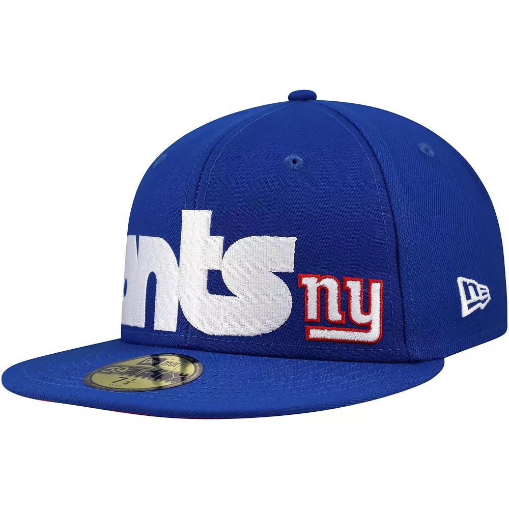 Men's New Era Royal New York Giants Checkered Undervisor 59FIFTY Fitted Hat,  Product Image