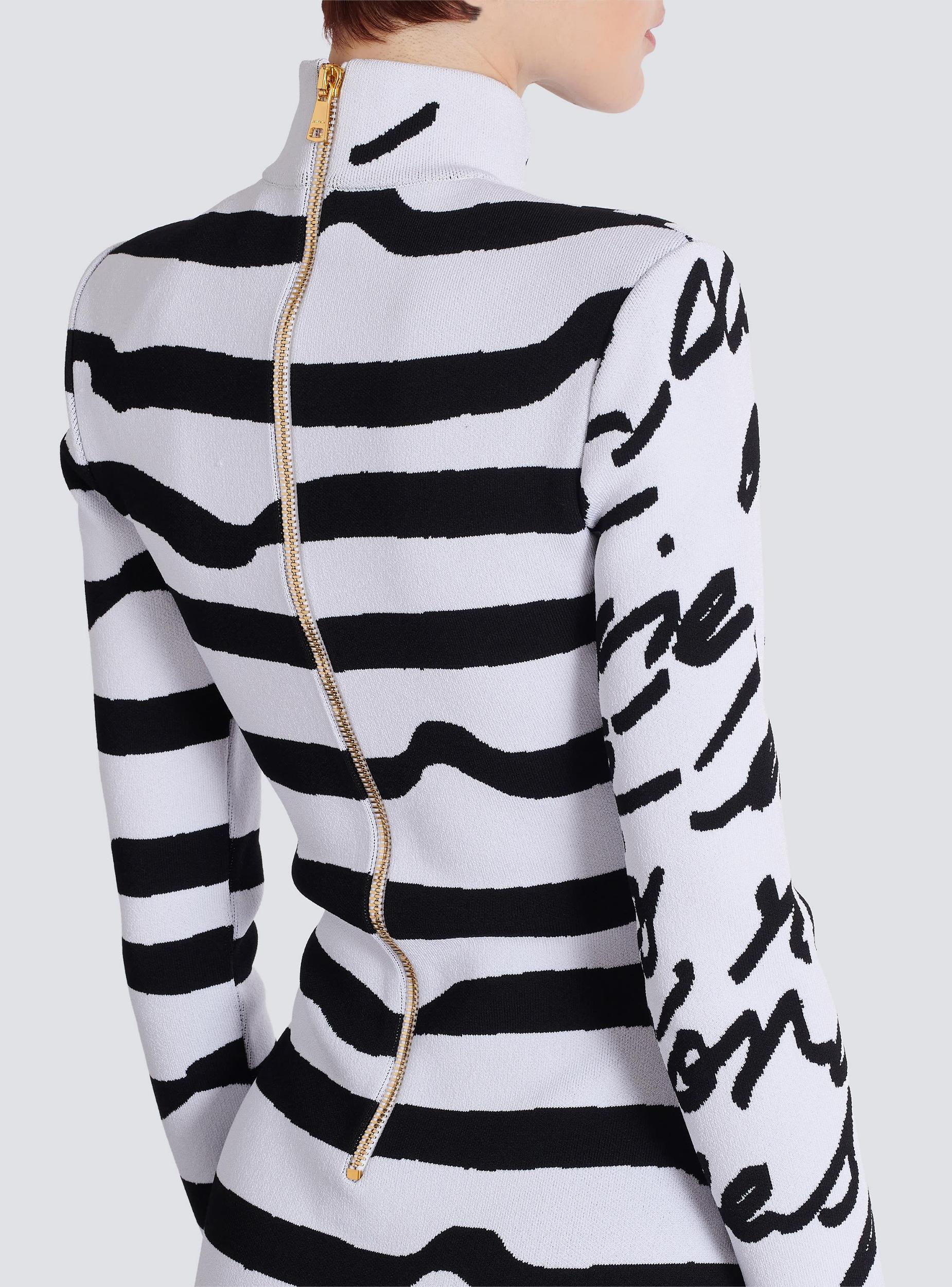 Striped "Love Letter" jacquard knit dress Product Image