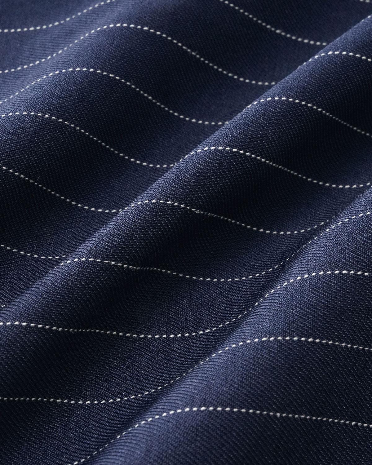 Blue Striped Pleated Shorts Product Image