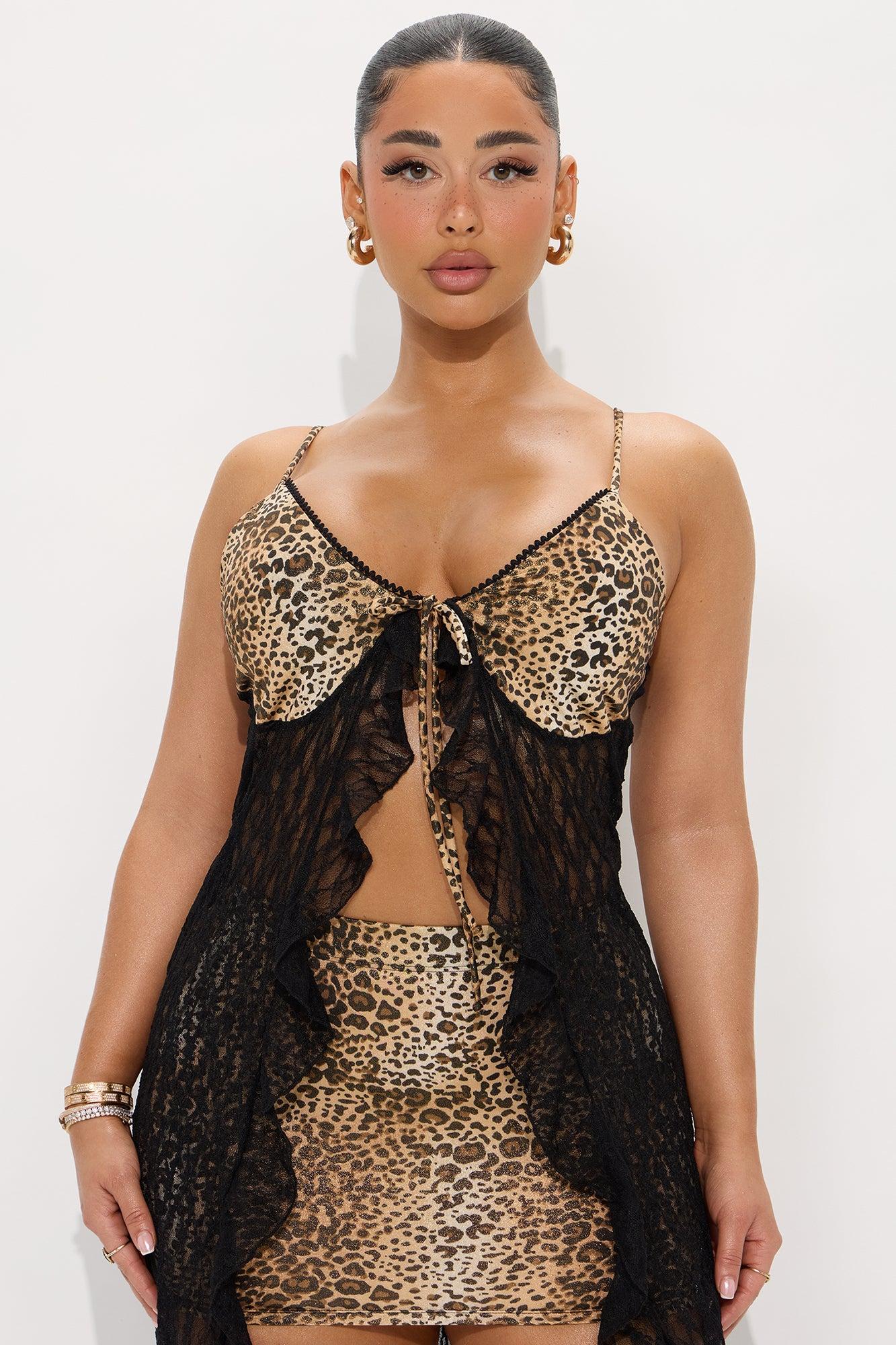 Can't Be Tamed Leopard Skirt Set - Leopard Product Image