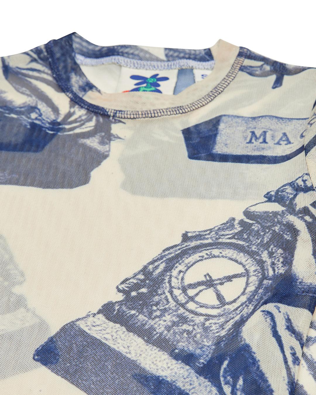 5-7-5 Mesh Long Sleeve Top - Indigo Product Image