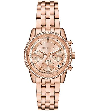 Michael Kors Womens Mini Bryant Chronograph Stainless Steel Bracelet Watch Product Image