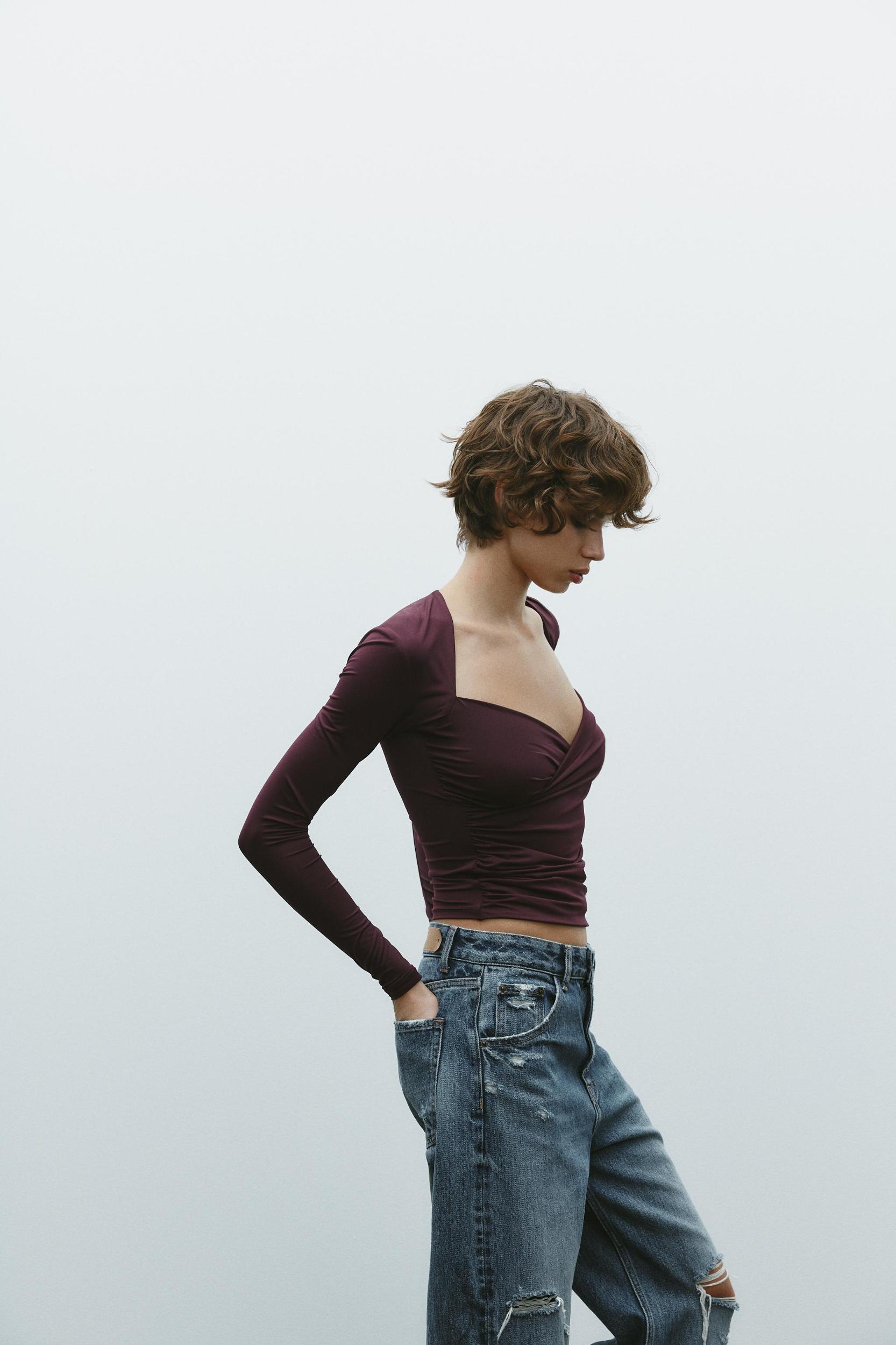 DRAPED POLYAMIDE TOP Product Image