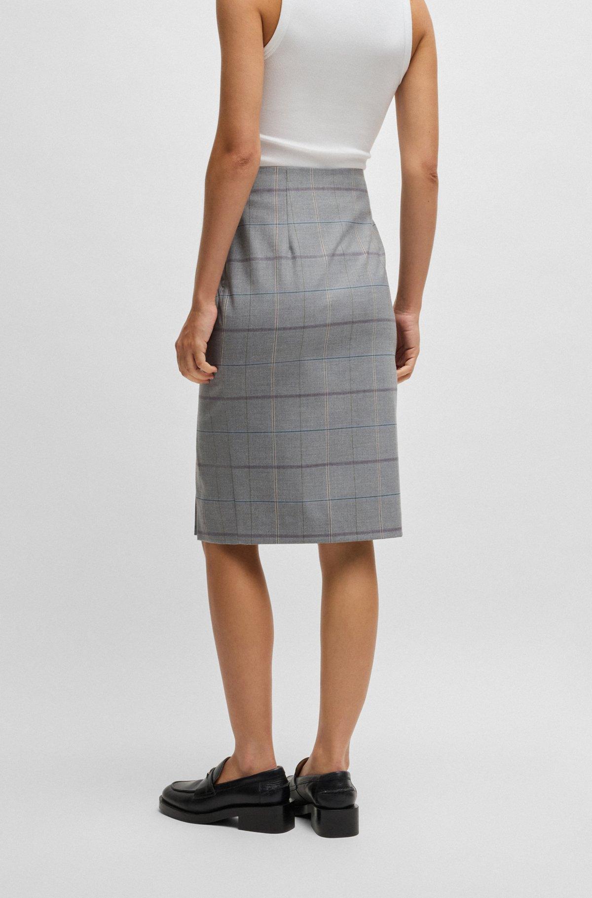Pencil skirt in checked stretch fabric Product Image