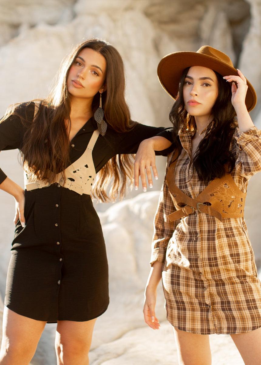 Mya Shirt Dress in Black Female Product Image