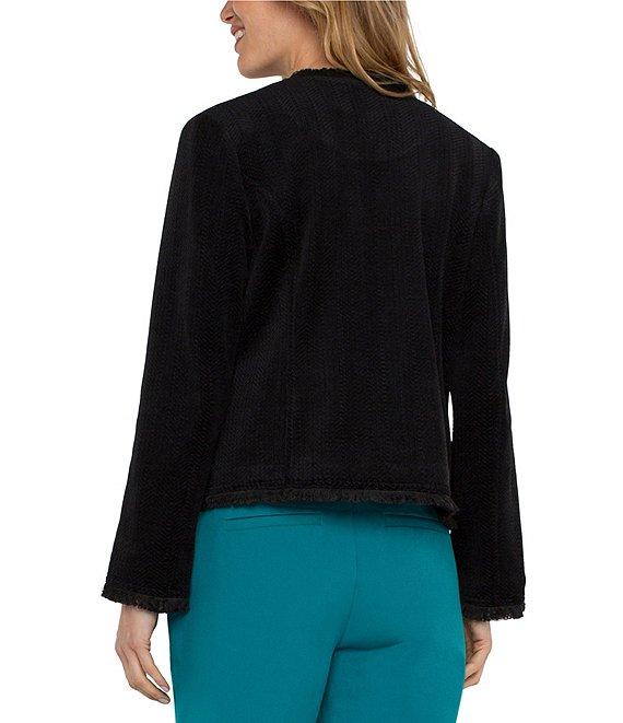 Liverpool Los Angeles Fray Edge Collarless Long Sleeve Jacket Product Image