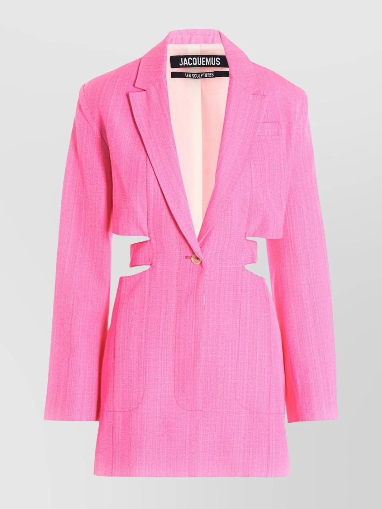 JACQUEMUS Bari Cutout Single-breasted Mini Blazer Dress In Pink Product Image