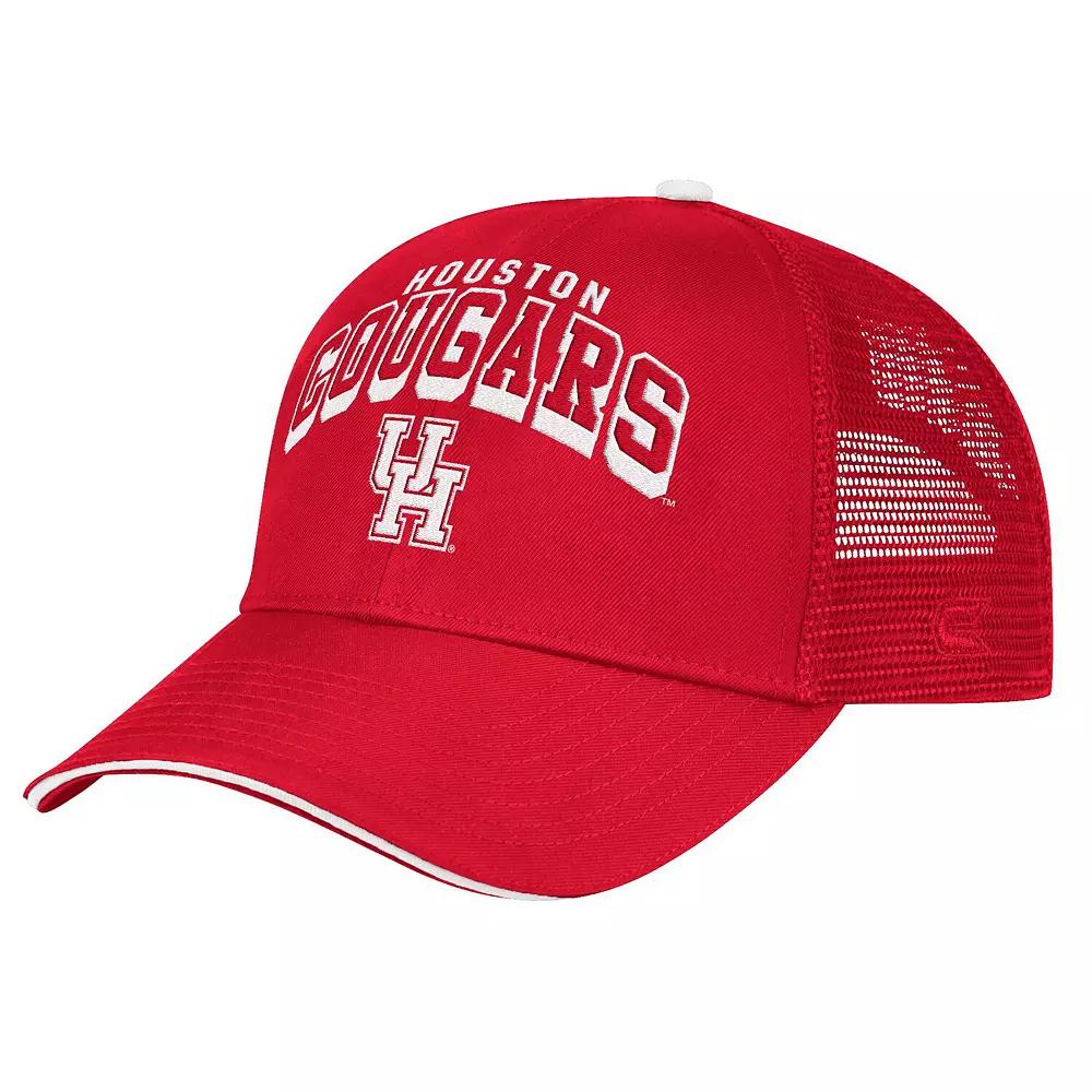 Men's Colosseum Red Houston Cougars Wyatt Primary Team Trucker Adjustable Hat, Hou Red Product Image