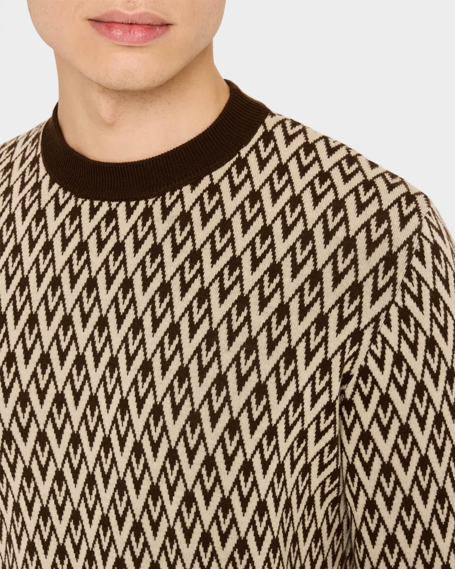 Men's V Jacquard Wool Sweater Product Image