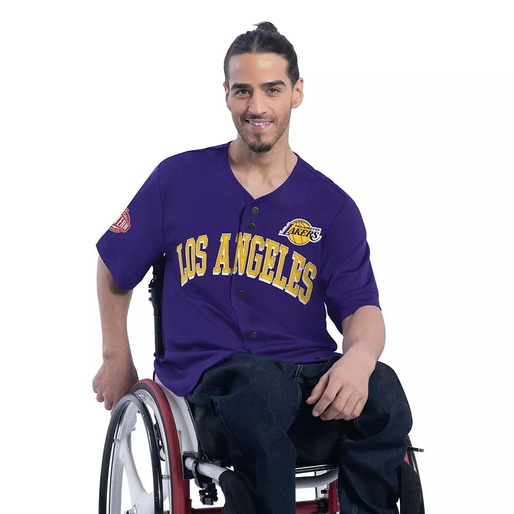 Men's G-III Sports by Carl Banks Purple Los Angeles Lakers Adaptive Star Player Fashion Baseball Jersey,  Product Image