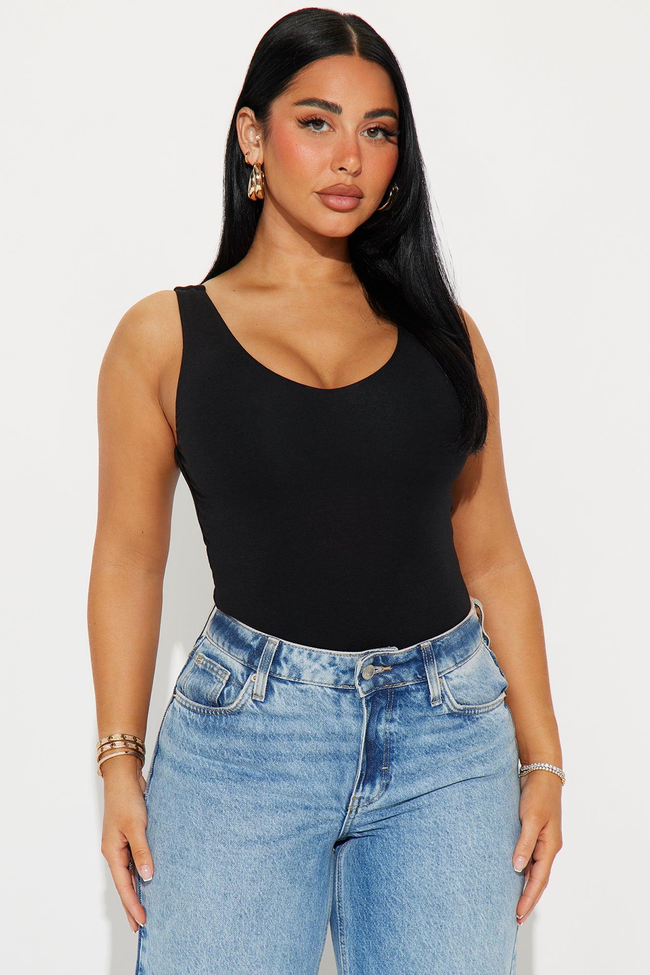 Savannah Double Lined Jersey Bodysuit - Black Product Image