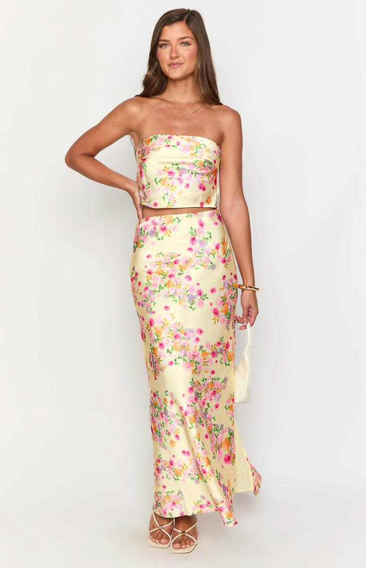 Genevieve Yellow Bloom Maxi Skirt Product Image