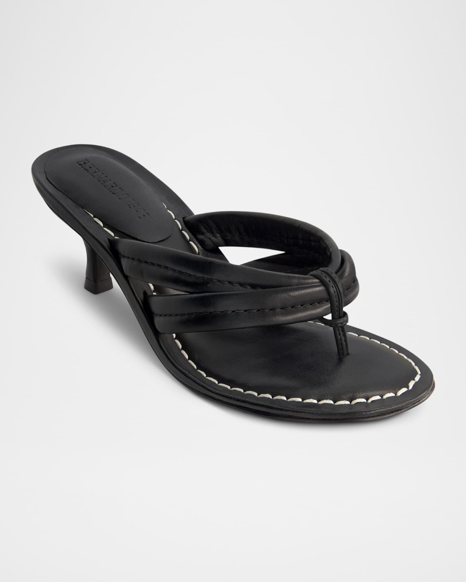 Miami Kitten-Heel Leather Mule Sandals Product Image