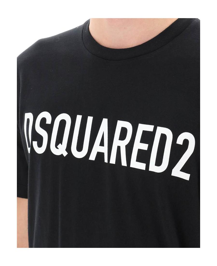 DSQUARED2 Mens Black Brand-print Crewneck Regular-fit Cotton-jersey T-shirt Product Image