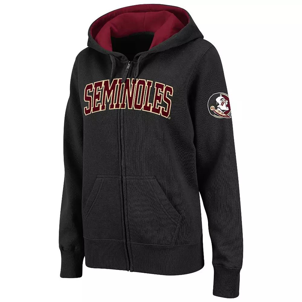 Women's Stadium Athletic Black Florida State Seminoles Arched Name Full-Zip Hoodie, Size: XL Product Image