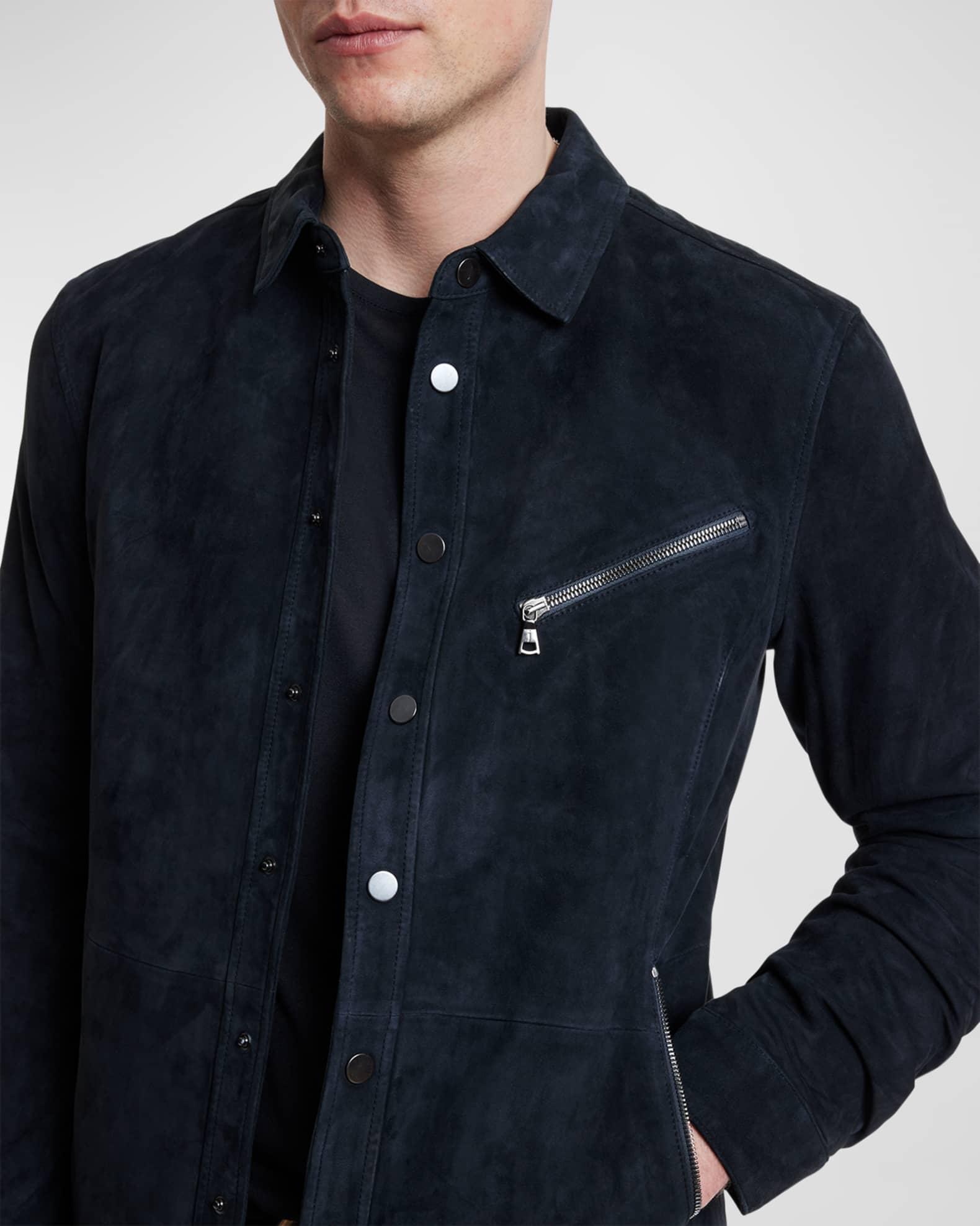 Men's Suede Snap-Front Overshirt Product Image